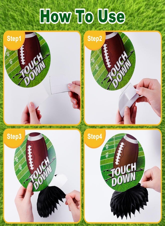 GoClimber 10PCS Football Party Decorations Football Honeycomb Centerpieces for Table Toppers for Football Game Birthday Party Favors - Image 4